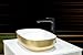 Ruvati 19-inch Matte Gold and White Bathroom Vessel Sink–epiStone Solid Surface Countertop Ceramic Vessel Sink with Pop-up Drain-Elegant Bathroom Sink, Small Sink for Modern Bathroom Sinks–RVB2113GW