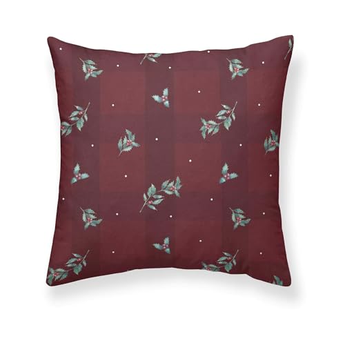 Housse coussin Noël rouge velours 50x50 déco salon