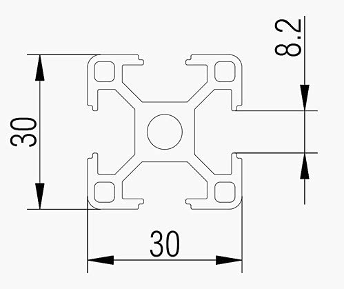 12 StückNut 8 30x30 Zuschnitt 100 mm Nutprofil Alu-Profil