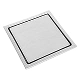 LIVTE 6 Inch 304 Stainless Steel Square Shower Floor Drain with Tile Insert Grate Removable Cover, Invisible Flat Cover Hair Strainer, S-1