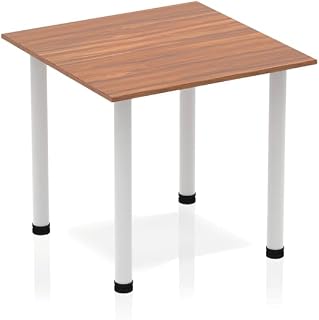 Dynamic Office Solutions Impulse Square Table with Post Leg Walnut Silver 800