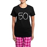 CafePress Faux Rhinestone 50Th Birthda Women's Dark Pajamas Womens Novelty Pajama Set, Comfortable PJ Sleepwear