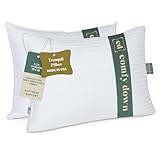 ComfyDown Gusseted Down Alternative Pillow for Sleeping — Full Support with Adjustable Firmness Zipper, 100% Cotton Cover, Breathable, Holds Shape for Side, Back & Stomach Sleepers, Twin, Set of 2
