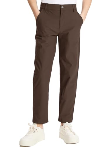 Image of DEVOROPA Youth Boy's Golf Pants Quick Dry Athletic Chino Flat Front Pants Kids School Uniform Clothes