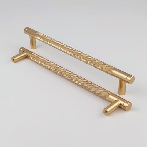 Pexintek 2 Pack Gold Modern Cabinet Handles 192mm Hole Centers Kitchen Bathroom bedrooms Study Furniture Door Vintage Pulls with Screws for Cupboards Drawer Wardrobe Dresser (Gold)