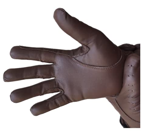 Equestified Ladies Horse Riding Gloves 100% Real Leather Brown, Beige, Tan & Black Women Equestrian Gloves (Large, Dark Brown) #TOP3