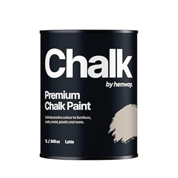 Hemway - Premium Chalk Paint - Latte Brown 1 L | Chalky Matt Shabby Chic Finish for Interior Furniture & Walls | Quick Dry & 1 Coat