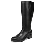 LifeStride Women's Brinley Fashion Boot Black Wide Calf 6.5 M