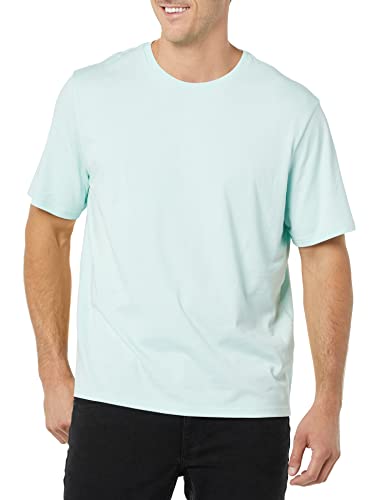 Amazon Essentials Camiseta de Cuello Redondo de Algodón, Manga Corta, Corte Clásico Hombre, Pack de 2, Azul Agua/Azul Claro, XL
