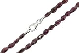  Olivenkette facettiert 4,5x7mm/45cm Karabiner Sterlingsilber 925, Granat-Rhodolith