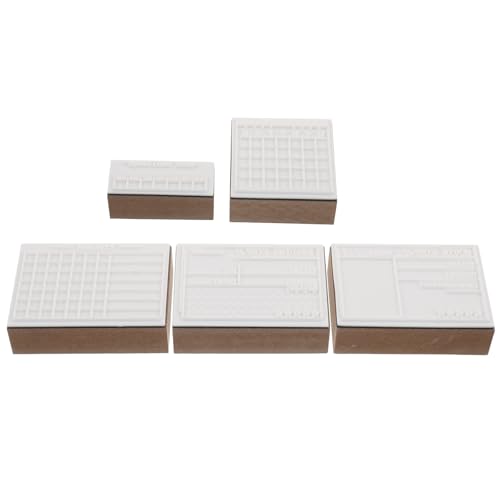 BELLIFFY Juego de Sellos de Madera Vintage para Manualidades, Sellos de Goma para Planificación Diaria, Plantillas Creativas para Scrapbooking, Herramientas para Seguimiento de Presupuesto