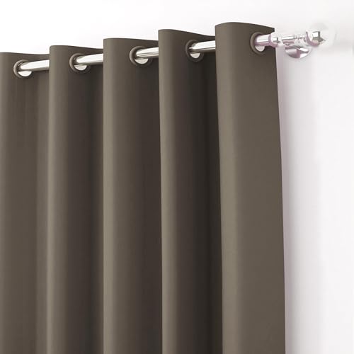Image of Story@Home 100% True Blackout Window Curtains 5 Feet Long Set of 1 | Solid Design |Room Darkening Curtain | Thermal Insulated Curtains for Living Room, Bedroom | (116 X 152 Cm, Tan Beige)