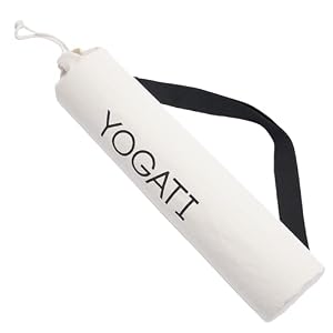 YOGATI® Yoga Mat Bag with Adjustable Strap | Durable & Large Capacity Cotton Yoga Mat Bags for Women and Men, Lightweight Pilates Mat Carry Strap with Loop-Through Tension Grip and No Buckle/Clip