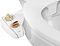 LUXE Bidet NEO 120 Plus - Only Patented Bidet Attachment for Toilet Seat, Innovative Hinges to Clean, Slide-in Easy Install, Advanced 360° Self-Clean, Single Nozzle, Rear Wash (Gold)
