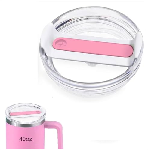 40 oz tumbler lid replacement Fit for Stanley Cup,Clear Replacement Lids Fit for Stanley Travel Tumbler, stanley cup lid replacement 40 oz, Stanley Cup Accessories,1 PCS (Pink)