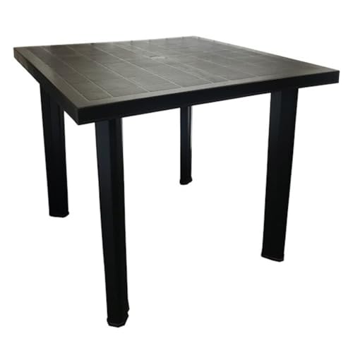 CRISCUIOLO BRICOSTORE Tavolo da Giardino Quadrato in Resina, 80x75 cm, Antracite