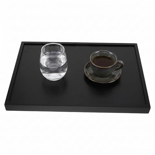 VALICLUD Solid Wood Tea Tray Rectangular Serving Tray for Tea Ceremony Appetizers Fruit Coffee Table Display Black Wood Rectangle Food for Home Restaurant Desktop Use 15.74 X 11.02 X 1.14 in by VALICLUD - Used condition - CA$17.10