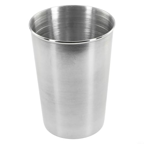 Vaso de cerveza de metal reutilizable de acero inoxidable, vasos apilables para beber, vaso de metal inastillable para fiestas, camping, viajes, senderismo, niños y adultos, plateado (180 ml)