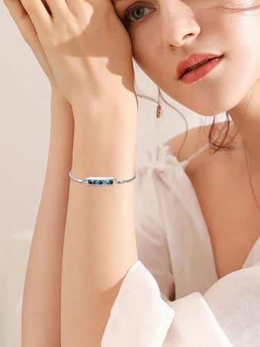 Urn Bracelet for Ashes for Women 925 Sterling Silver Cremation Jewelry Abalone Shell Memorial Keepsake Locket Bracelet for Women Men Human Pet Ashes3