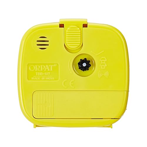 Orpat Abstract Plastic Beep Alarm Analog Clock (Yellow, 7.18 cm x 3.3 cm x 6.8 cm, TBB-137)
