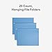 Smead Standard Hanging File Folders, 25 Count, Blue, 1/5-Cut Adjustable Tabs, Letter Size (64060)
