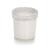 Darice David Tutera White Glass Votives Rhinestone Trim