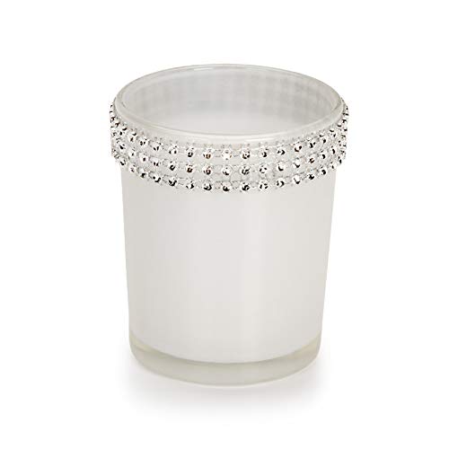 Darice David Tutera White Glass Votives Rhinestone Trim #TOP2