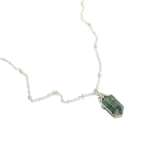 Collier pendule émeraude argent 925, le cadeau idéal et précieux - 3