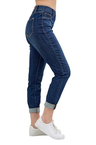 Judy Blue Women's High-Rise Pull On Double Cuff Slim Fit Jeans4