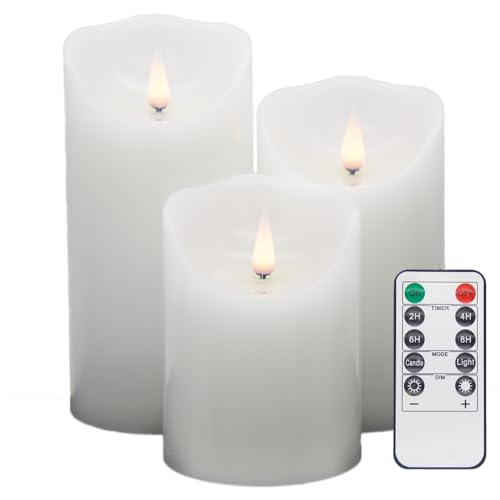 Image of Flameless LED Candles (White, Set of 3 (4 inch,5 inch,6 inch))
