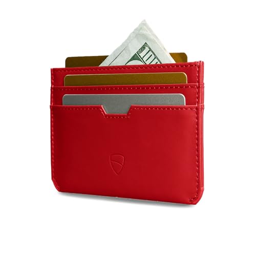 Image of Vaultskin MOORGATE Slim Card Holder - Minimalist Leather Wallet with RFID Blocking, Front Pocket Credit Card Case for Men & Women