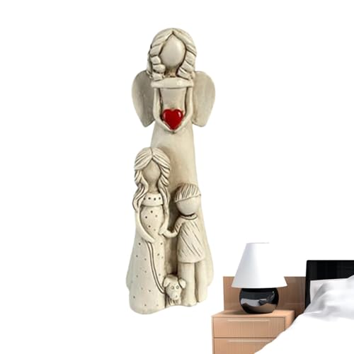 Figure di angeli familiari, Statua da giardino in resina di angeli,Decorazione di angelo in resina a lunga durata | Statua da giardino con statuetta in resina d'angelo creativa, calda e pacifica