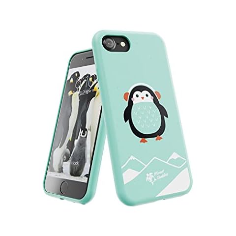 Planet Buddies Compatible with iPhone SE 2022 Case, iPhone 6, 6s, 7, 8 Cover, Eco Friendly Cute Phone Case Lightweight Protective Phone Cover, Women and Kids Cover for iPhone SE 2020, Pepper Penguin Cover