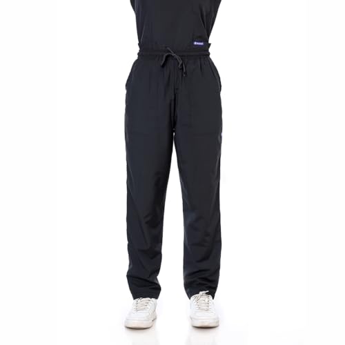Image of Women's 5-Pocket Scrub Suit | Set of Top & Pant | Half Sleeves | Mandarin Collar | Breathable Polyviscose Fabric | Comfortable | Durable | Uniform for Doctors Nurse & Dentist BLK M
