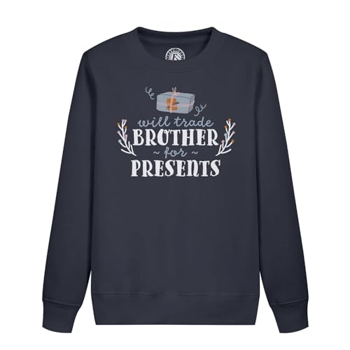 Sweatshirt enfant hiver imprimé Père Noël et message humoristique pour les fêtes