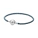 Price comparison product image Pandora Sterling silver turquoise braided leather bracelet and shell clasp, 20.50cm
