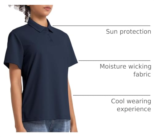 5 Pack Women's Polo Shirts Collared Tops