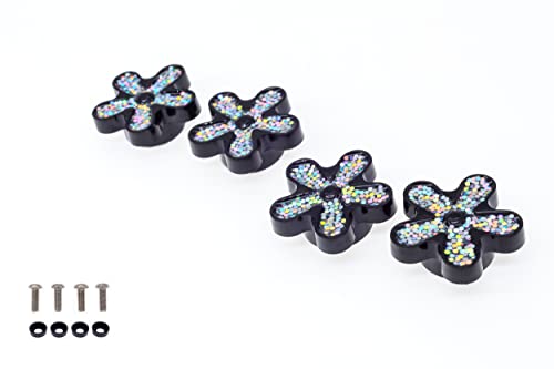 Image of FD&D Multiple Use Shining Screw Cap, Silver Daisy Pattern with M5 Machine Screw
