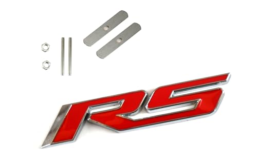 Image of MMUNNA 1x Grille Rs Emblem Badge 3D Alloy Replacement for Camaro Series Front (Chrome Red)