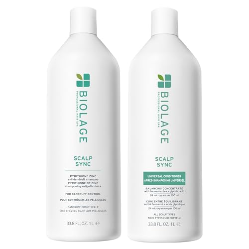 Biolage Scalp Sync Anti-Dandruff Shampoo & Universal Conditioner Set – Targets Dandruff, Controls The Appearance of Flakes & Relieves Scalp Irritation, Scalp Treatment System, Paraben-Free, Vegan