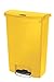Rubbermaid Commercial Products Streamline Slim Step-On Plastic Trash Garbage Can, 24 Gallon, Yellow, Wastebasket for Home/Kitchen/Hospital/Healthcare Facility
