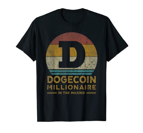 Divertido Dogecoin Minero Dogecoin Millionaire Vintage Angustiado Camiseta