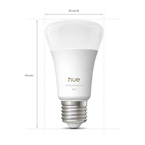 Philips Hue White Ambiance E27 LED bulb, 810lm, warm to cool white, dimmable, controllable via app, compatible with Amazon Alexa (Echo, Echo Dot), pack of 4, new generation - Image 2