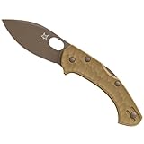 Fox Knives Zero 2.0 Desert Warrior FX-FA311 CT, Jens Anso Design Lockback Folding Pocket Knife, 6.30in N690Co Stainless Steel Blade, FRN Handle, Thumb Hole Opener, EDC Every Day Carry (Coyote Tan)