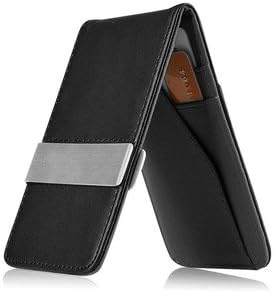 Zodaca Slim-fit Leather Detachable Money Clip Wallet with 4 Card Slots Black 1890893
