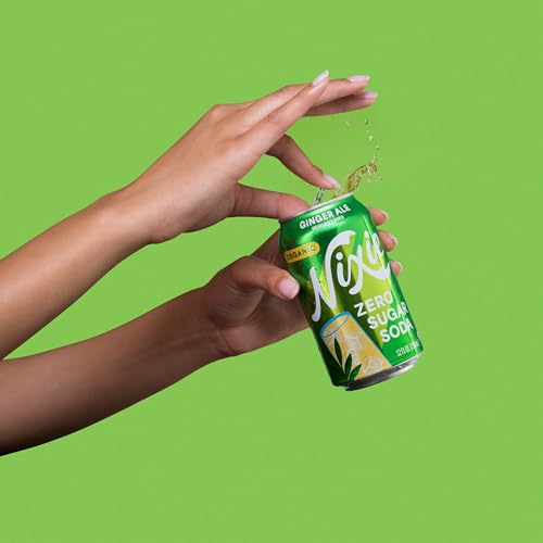 Image of Nixie Organic Zero Sugar Soda, Ginger Ale, Healthy Soda Pop, Non-GMO, 0 Sugar, 0 Calories, Caffeine Free, 12oz Cans (12 Pack)