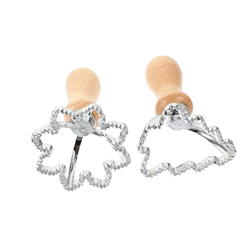 MAGICLULU Cortadores De Galletas Temática Navideña De Zinc, 2 Piezas (copos De Nieve y Árbol De Navidad), Cocina Doméstica, Cortador De Ravioles y Masa Hervida Para Repostería Familiar