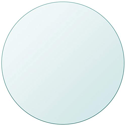 Homgoday Tablero de Mesa de Cristal Templado Redondo 400 mmTransparente