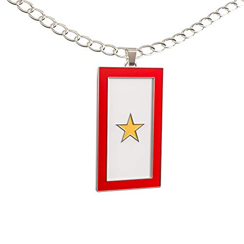 Happy Kisses Blue Star Service Flag Necklace – Blue Star Mom Pendant– One, Two & Three Stars – Message Card3