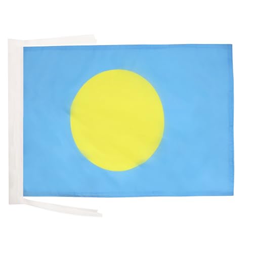 AZ FLAG - Drapeau Palaos - 45x30 cm - Pavillon Paluan 100% Polyester Avec Deux Cordelettes - 20g